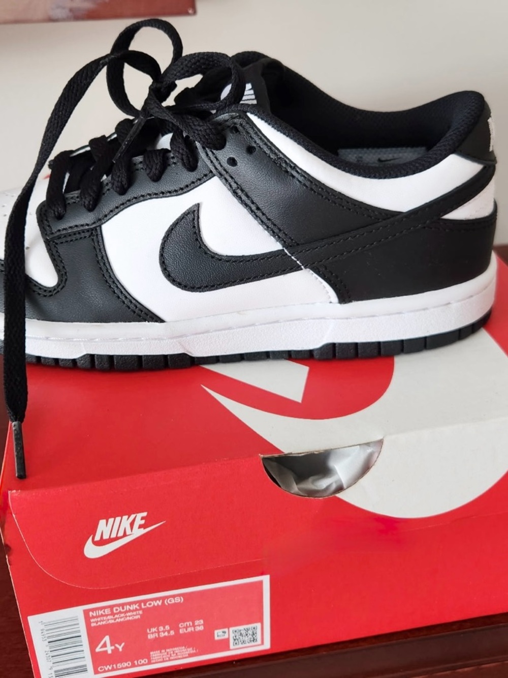 Nike Kids Black and White Dunk Low Sneakers